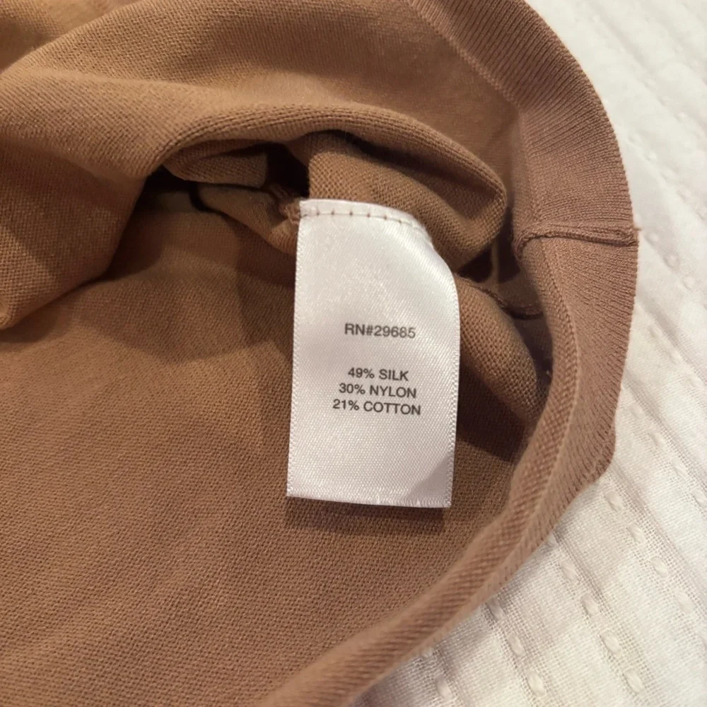 Pendleton Womens Camel Mockneck Sweater Size XL RN#29685 49% Silk